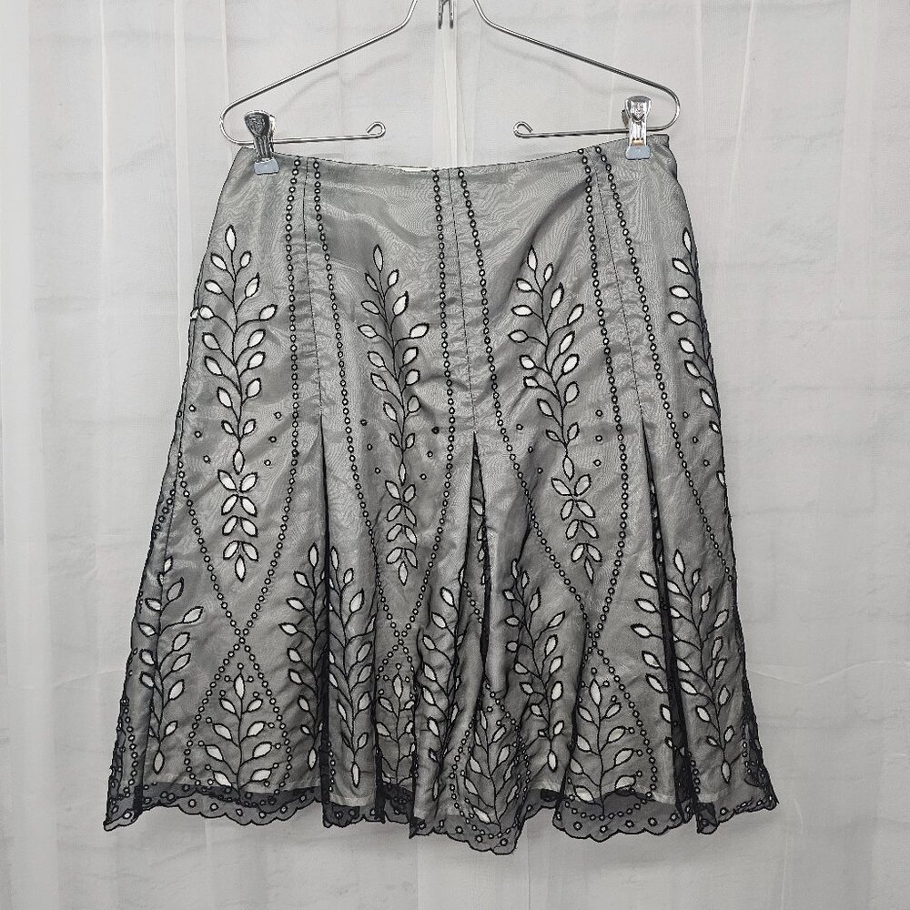 Options Skirt Mesh Embroidered Fairy Floral Gray Black Whimsigoth 8